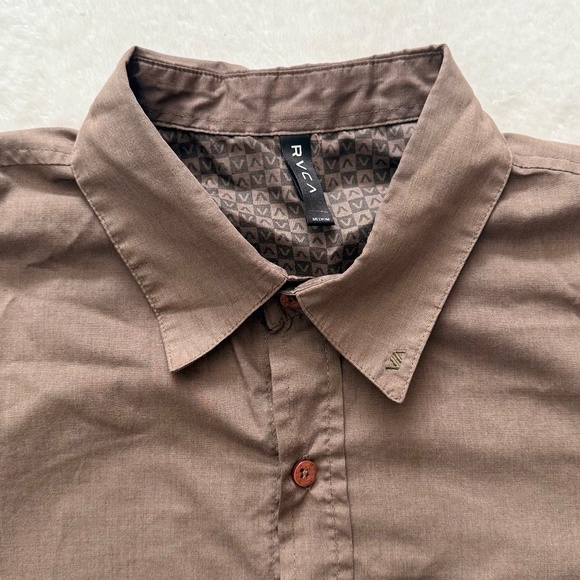 RVCA Brown Casual Button Down Shirt - Picture 3 of 14